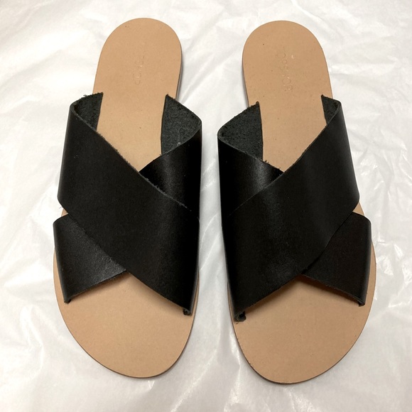 Topshop Leather Criss Cross Hawaii Slides 8.5 - Picture 4 of 13